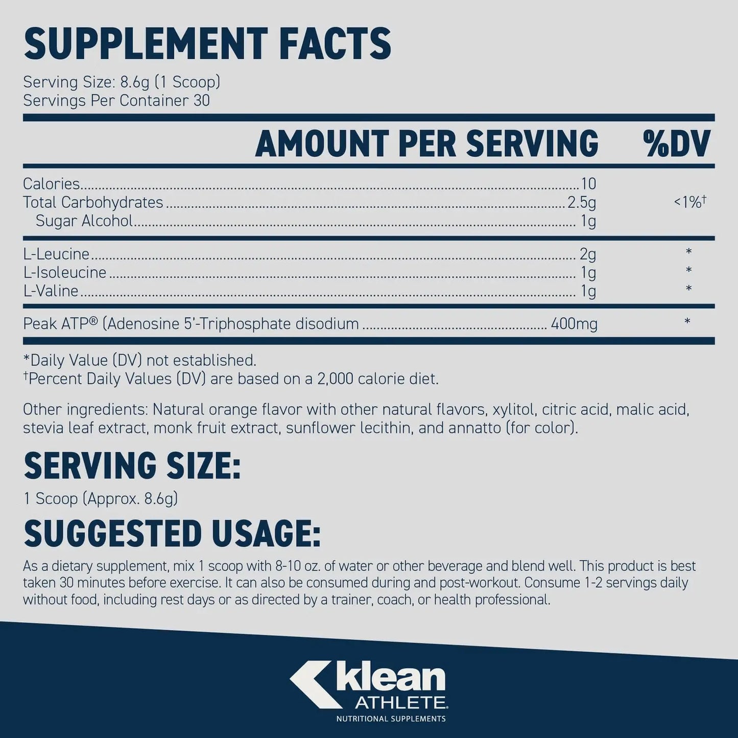 Klean BCAA + PEAK ATP® - 258g